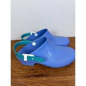 CALZURO Binhos Padova Blue Clogs Side Holes 34-35 US 3-4 Made In Italy